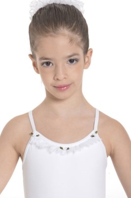 Girls camisole leotard with 3- layers mesh tulle skirt